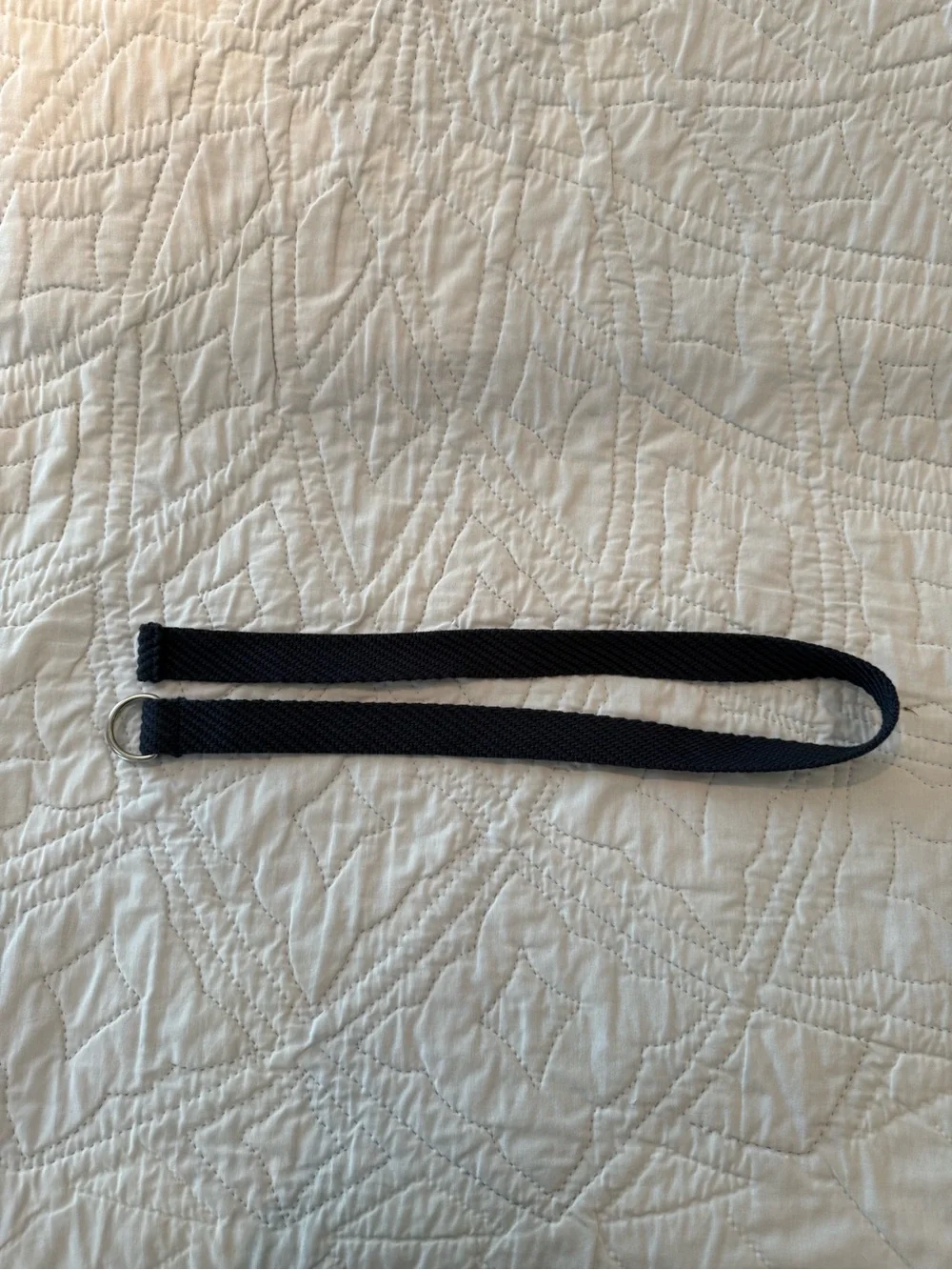 Old Navy Navy Blue Woven Belt with Silver D-Ring